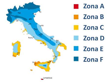 Italia: zone climatiche 